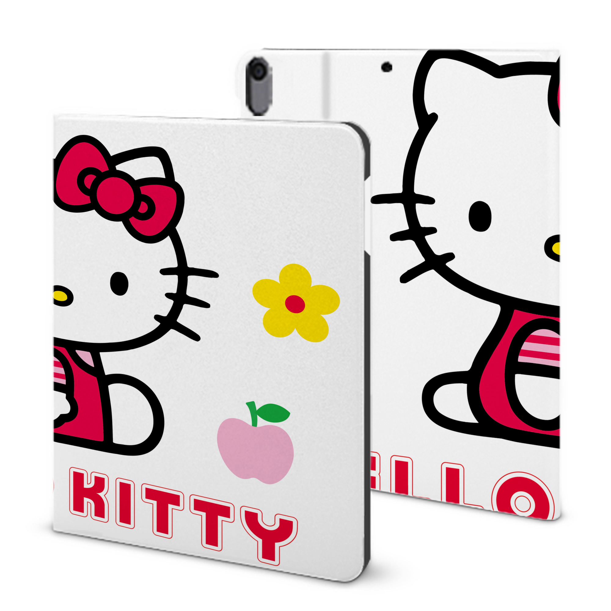 （画像用） Hello Kitty ハローキティ IPad ケース ブック型 PUレザー TPU 耐衝撃 軽量 薄型 ペン収納なし 全面保護 IPad 各モデル対応